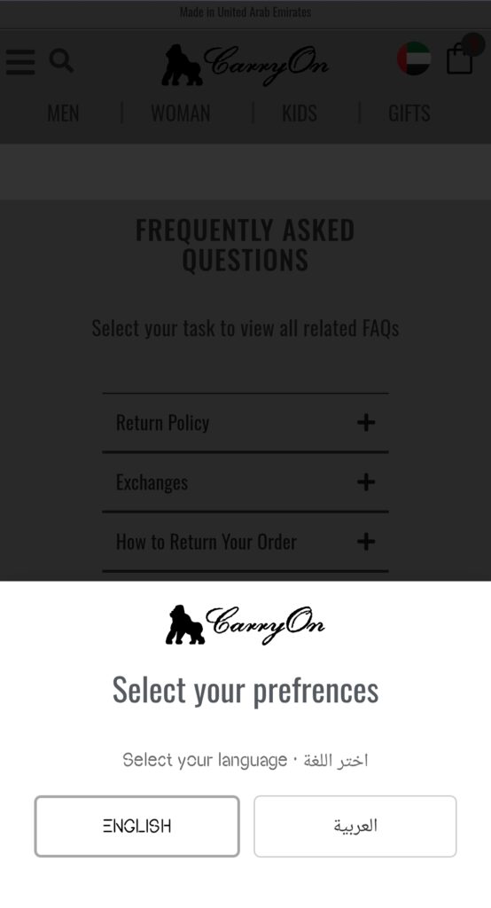 CarryOn fashion ecommerce